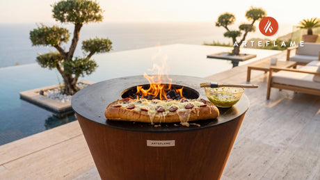 Grilled Andouille & Cheese Stuffed Bread (Mississippi Style) cooking on an Arteflame grill