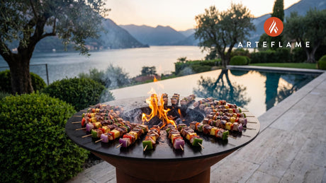 BBQ Pork & Pineapple Kabobs (Mississippi Style) cooking on an Arteflame grill