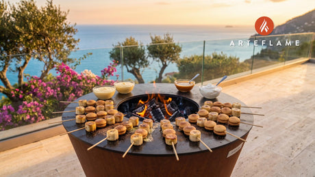 Grilled Banana Pudding Skewers (Mississippi Style) cooking on an Arteflame grill