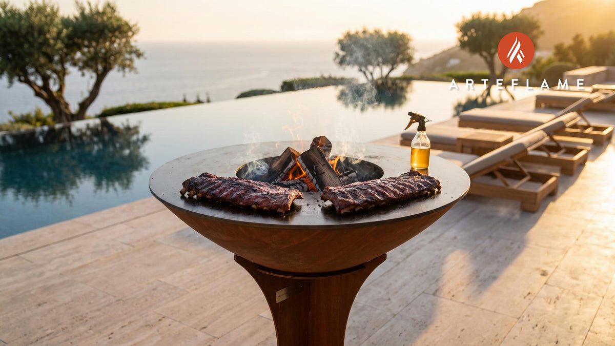 Grilled St. Louis Spareribs (Missouri Style) cooking on an Arteflame grill