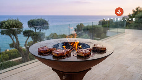Grilled St. Louis Pork Chops (Missouri Style) cooking on an Arteflame grill