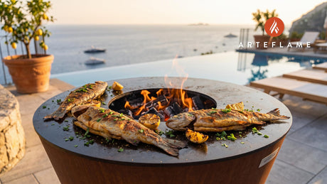Wood-Fired BBQ Trout (Missouri Ozark-Style) cooking on an Arteflame grill