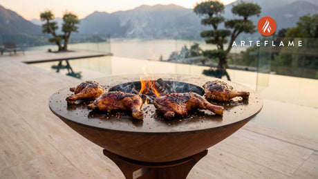 Maple Glazed Grilled Chicken (Missouri Style) cooking on an Arteflame grill