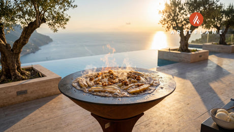 Grilled Bananas Foster (Missouri Style) cooking on an Arteflame grill