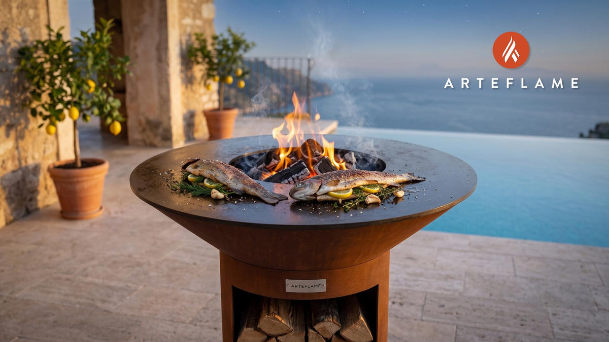 Grilled Rainbow Trout cooking on an Arteflame grill