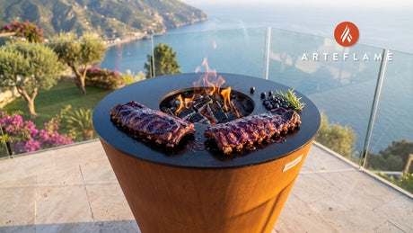 Huckleberry Glazed Ribs (Montana Style) cooking on an Arteflame grill