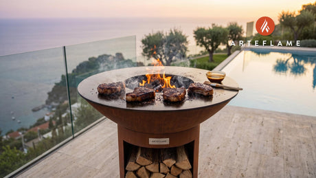 Wild Boar Chops cooking on an Arteflame grill