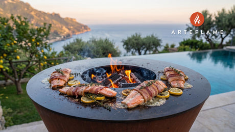 Grilled Trout Fillets (Montana Glacier Park Style) cooking on an Arteflame grill