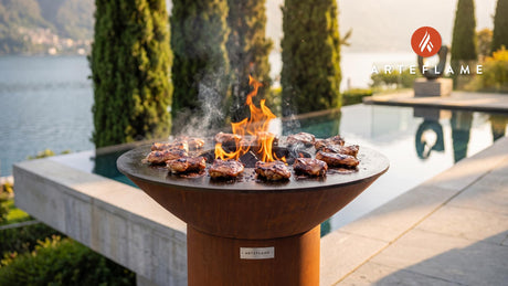Barbecued Mountain Hare (Montana Style) cooking on an Arteflame grill