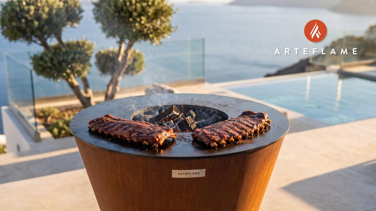 Tender BBQ Ribs cooking on an Arteflame grill