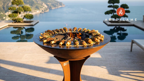Grilled Morel Mushrooms with Garlic Butter (Nebraska Style) cooking on an Arteflame grill
