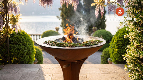 Charred Green Beans with Almonds (Nebraska Style) cooking on an Arteflame grill