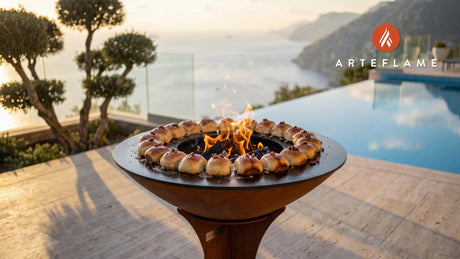 Grilled Dinner Rolls cooking on an Arteflame grill