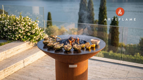 Grilled Artichokes (Nevada Desert Style) cooking on an Arteflame grill