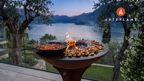 Grilled Beans & Sausage (Nevada Cowboy Style) cooking on an Arteflame grill