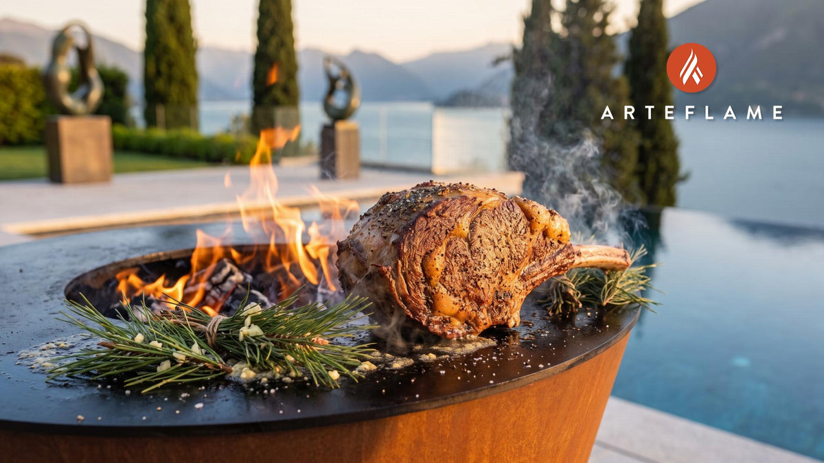 Pine Smoked Prime Rib (Nevada Style) cooking on an Arteflame grill