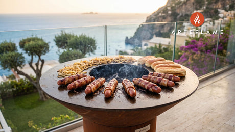 Maple Glazed Hot Dogs (New Hampshire Style) cooking on an Arteflame grill