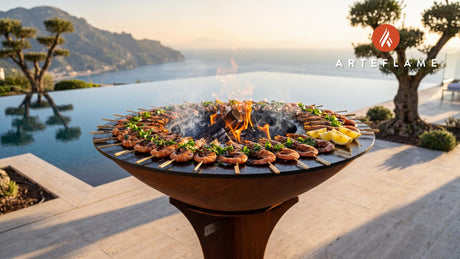 Grilled Shrimp Skewers cooking on an Arteflame grill