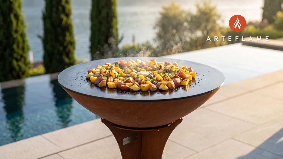 Grilled Potatoes cooking on an Arteflame grill