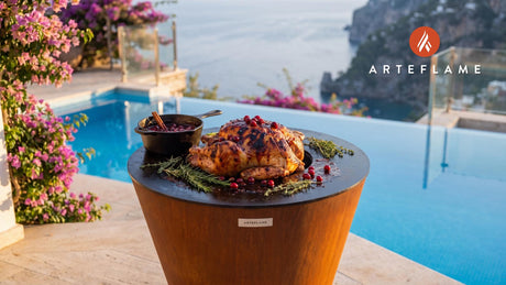 Cranberry Glazed Grilled Turkey Breast (New Hampshire Style) cooking on an Arteflame grill