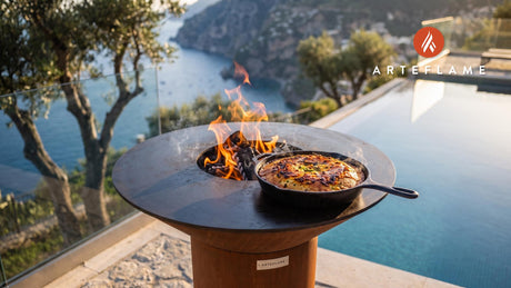 Grilled Maple Chili Cornbread (New Hampshire Style) cooking on an Arteflame grill