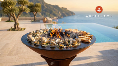 Grilled Clams (New Jersey Shore Style) cooking on an Arteflame grill