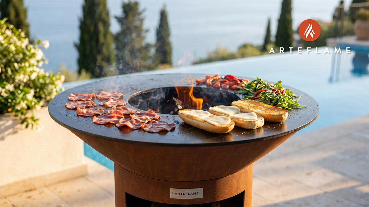Grilled Capicola Sandwich (New Jersey Style) cooking on an Arteflame grill