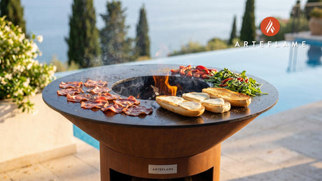 Grilled Capicola Sandwich (New Jersey Style) cooking on an Arteflame grill