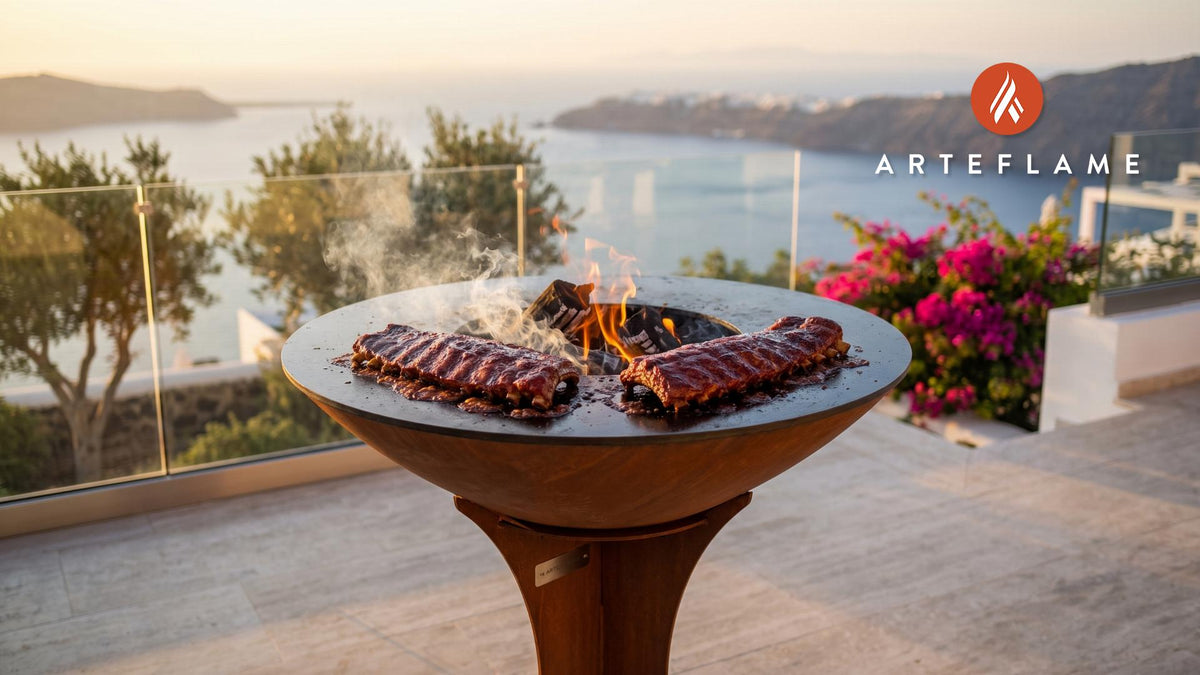 Red Chile BBQ Ribs (New Mexico Style) cooking on an Arteflame grill