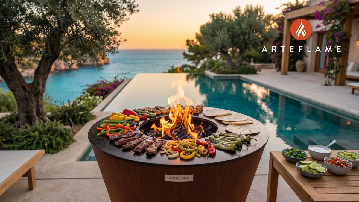 Grilled Fajitas cooking on an Arteflame grill