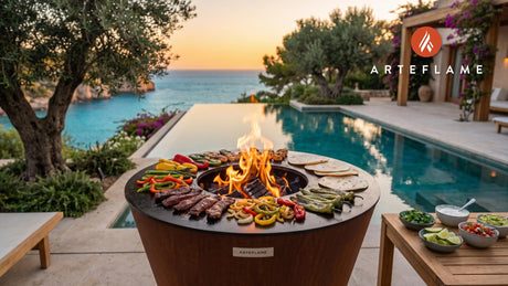 Grilled Fajitas cooking on an Arteflame grill