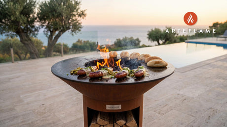 Grilled Sausage Links cooking on an Arteflame grill
