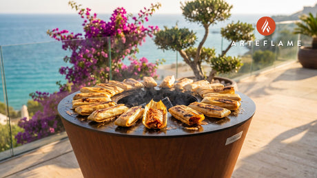 Crispy Grilled Tamales (New Mexico Style) cooking on an Arteflame grill