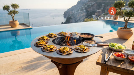 Crispy Grilled Tostadas (New Mexico Style) cooking on an Arteflame grill