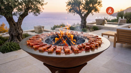 Seared Pork Belly cooking on an Arteflame grill