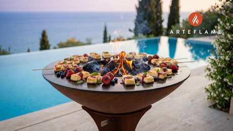 Grilled Cheesecake Bites (New York Style) cooking on an Arteflame grill