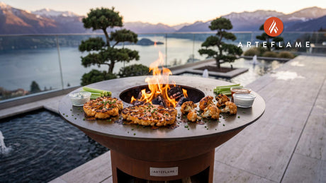 Grilled Buffalo Cauliflower (New York Style) cooking on an Arteflame grill