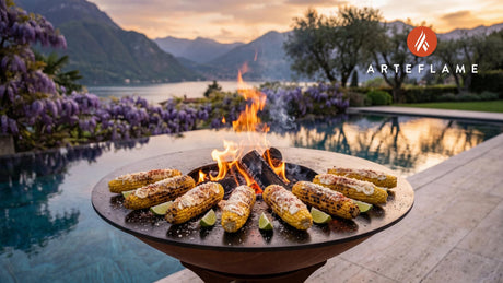Grilled Corn (New York Style) cooking on an Arteflame grill