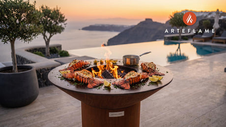Grilled Lobster Tail & Drawn Butter (New York Style) cooking on an Arteflame grill