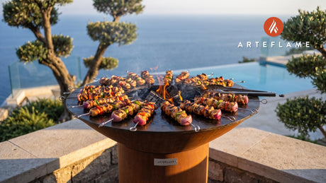 Grilled Chicken Kabobs (New York Bronx Style) cooking on an Arteflame grill
