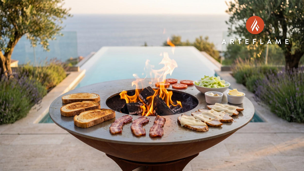Grilled Turkey Club (New York Style) cooking on an Arteflame grill