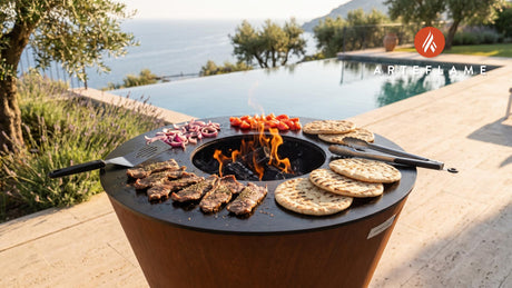 Seared Lamb Gyro (New York Style) cooking on an Arteflame grill