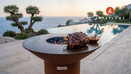 Chopped BBQ Pork (North Carolina Style) cooking on an Arteflame grill
