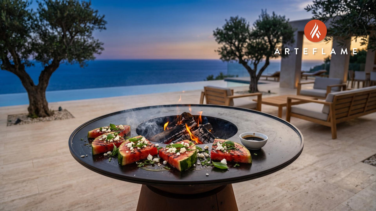 Grilled Watermelon Salad (North Carolina Style) cooking on an Arteflame grill