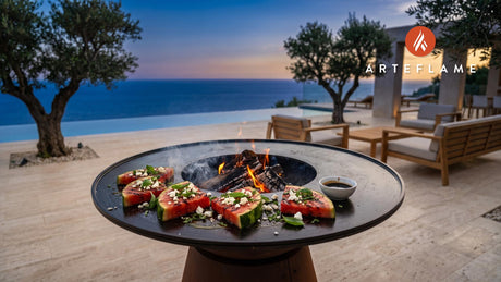 Grilled Watermelon Salad (North Carolina Style) cooking on an Arteflame grill