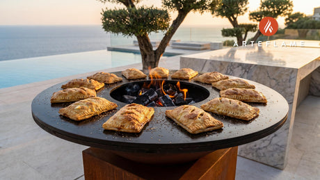 Grilled Apple Hand Pies (North Carolina Style) cooking on an Arteflame grill