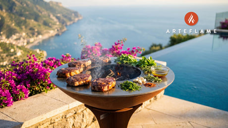 Grilled Buffalo Steak & Chimichurri (North Dakota Style) cooking on an Arteflame grill