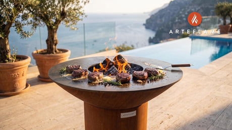 Grilled Venison Backstrap Medallions (North Dakota Style) cooking on an Arteflame grill