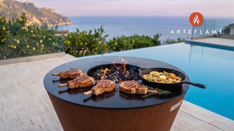 Grilled Fargo Pork Chops (North Dakota Style) cooking on an Arteflame grill