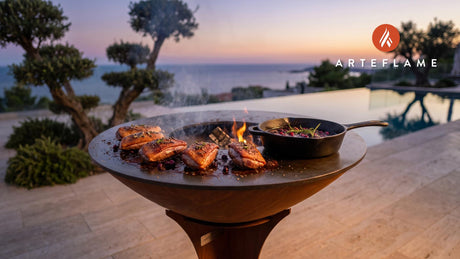 Grilled Duck with Juniper Glaze (North Dakota Style) cooking on an Arteflame grill
